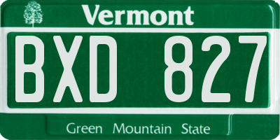 VT license plate BXD827