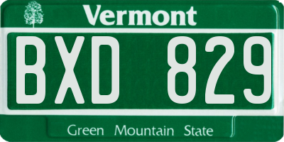VT license plate BXD829
