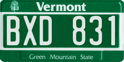 VT license plate BXD831
