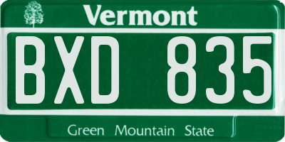 VT license plate BXD835