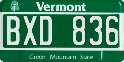 VT license plate BXD836