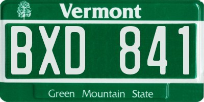 VT license plate BXD841