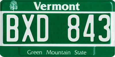 VT license plate BXD843