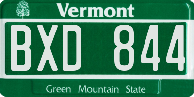 VT license plate BXD844