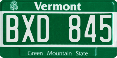 VT license plate BXD845
