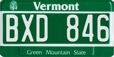 VT license plate BXD846