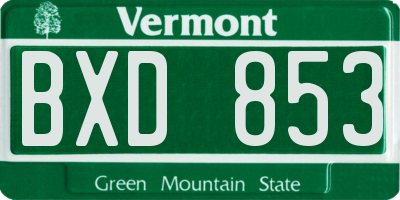 VT license plate BXD853