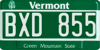VT license plate BXD855