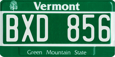VT license plate BXD856