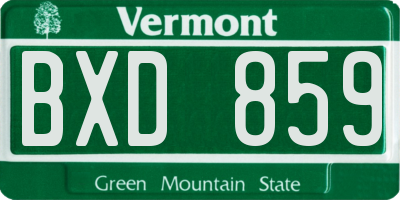 VT license plate BXD859