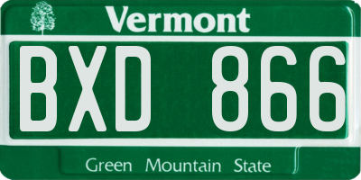 VT license plate BXD866
