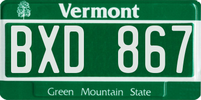 VT license plate BXD867