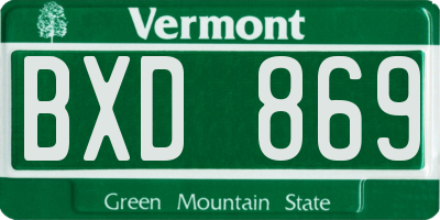 VT license plate BXD869