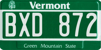 VT license plate BXD872