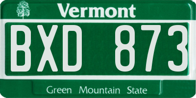 VT license plate BXD873