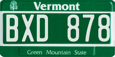 VT license plate BXD878