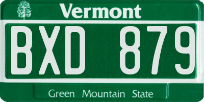 VT license plate BXD879