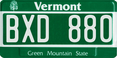 VT license plate BXD880