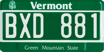 VT license plate BXD881