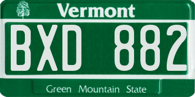 VT license plate BXD882