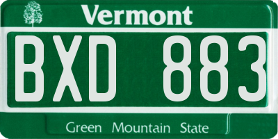 VT license plate BXD883