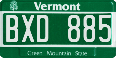 VT license plate BXD885