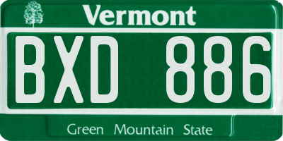 VT license plate BXD886