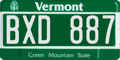 VT license plate BXD887