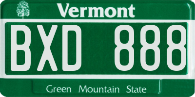 VT license plate BXD888