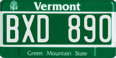 VT license plate BXD890