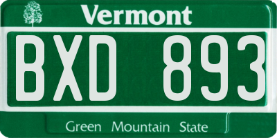 VT license plate BXD893
