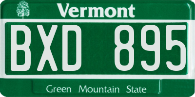 VT license plate BXD895
