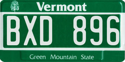 VT license plate BXD896