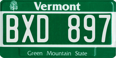 VT license plate BXD897