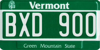 VT license plate BXD900