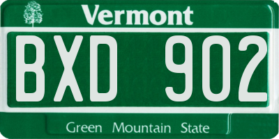 VT license plate BXD902
