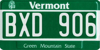 VT license plate BXD906
