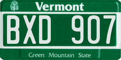 VT license plate BXD907