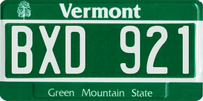VT license plate BXD921