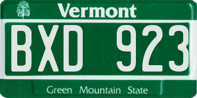 VT license plate BXD923