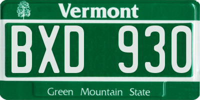VT license plate BXD930
