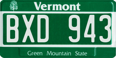 VT license plate BXD943