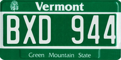 VT license plate BXD944