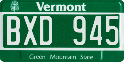 VT license plate BXD945