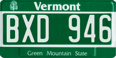 VT license plate BXD946