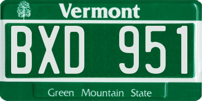VT license plate BXD951