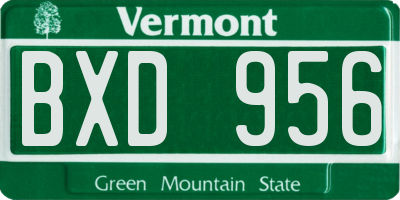 VT license plate BXD956