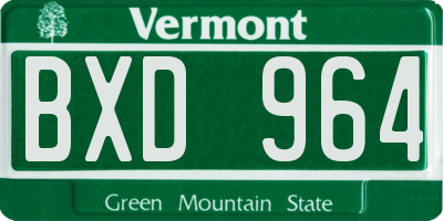 VT license plate BXD964