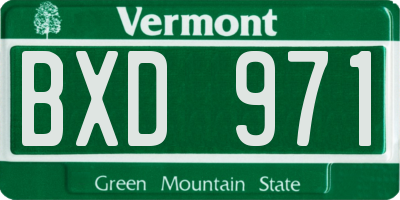 VT license plate BXD971