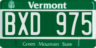VT license plate BXD975